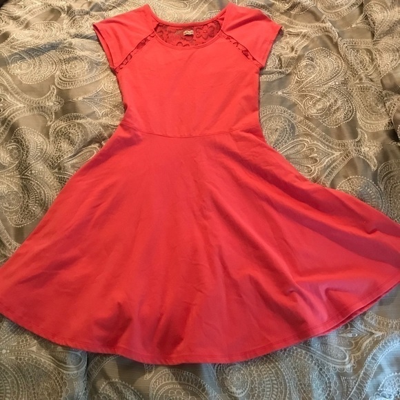 Hollister Coral Fit n Flare Dress Medium - Picture 3 of 6